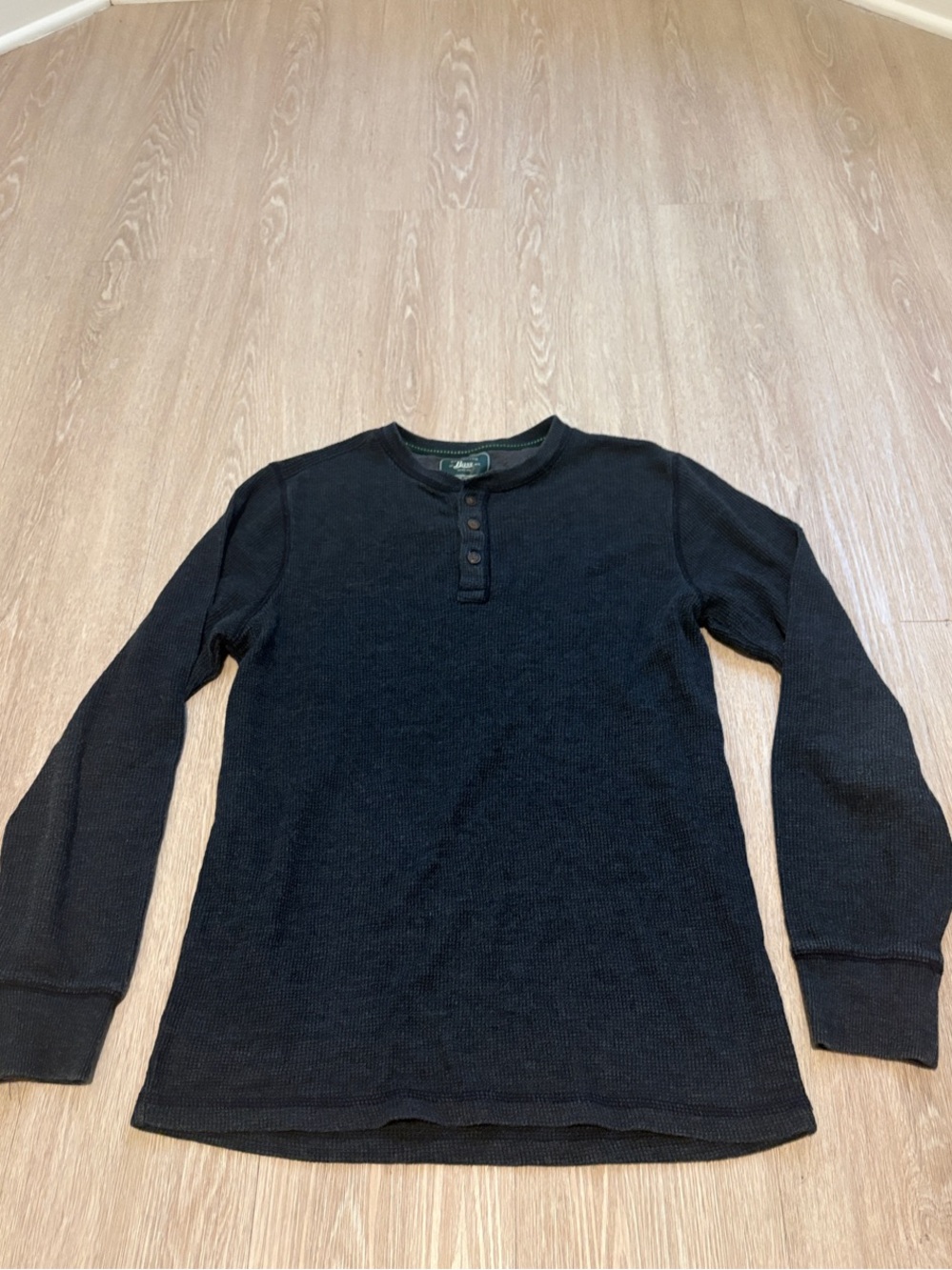 Bass Navy Waffle Knit Henley
